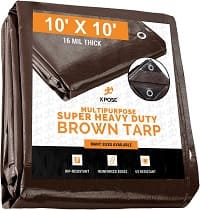 Super Heavy Duty 16 Mil Brown Poly Tarp Cover