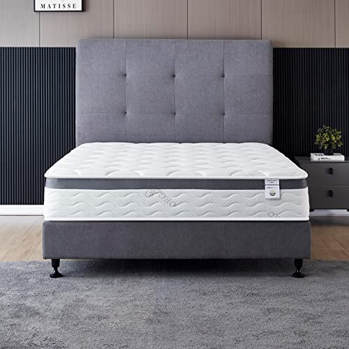 Twin Size Mattress - 10 Inch Cool Memory Foam & Spring Hybrid Mattress with Breathable Cover - Comfort Plush Euro Pillow Top - Rolled in a Box - Oliver & Smith